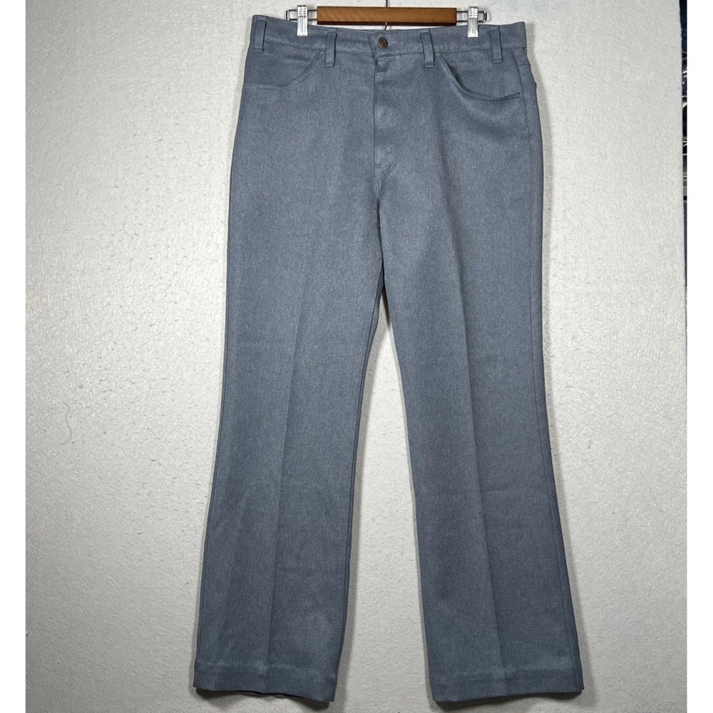 Vintage 1970s Levi's 520 White Tab Bootcut Pants Men's 36x35 Talon Zip Gray